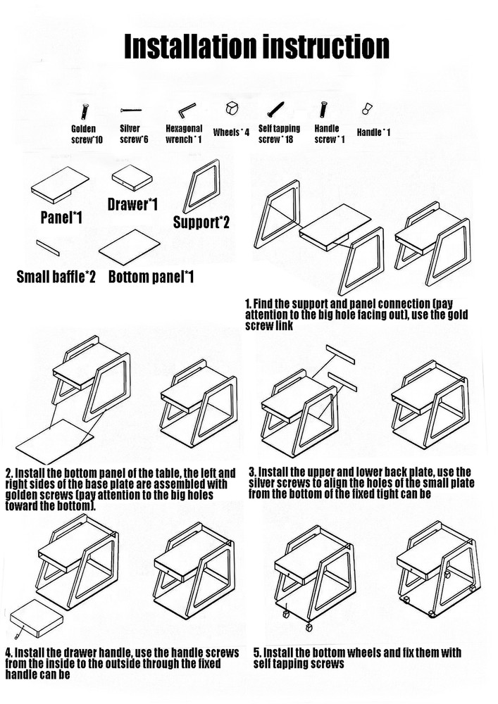 Walnut Retro Wood End Table, 2-tier Side Table, Storage Couch Table with Wheels