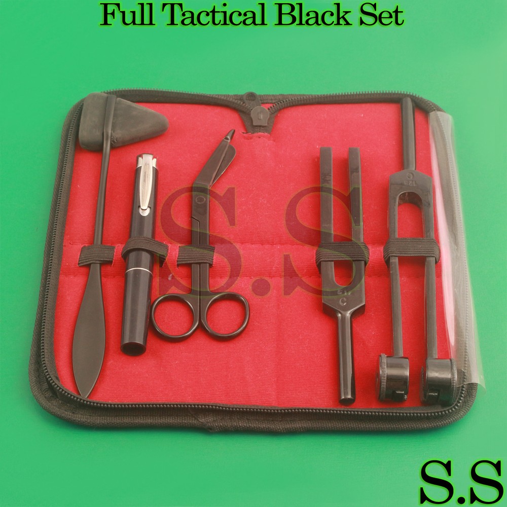 All Black Reflex Percussion Taylor Hammer Penlight Tuning Fork Bandage Scissors
