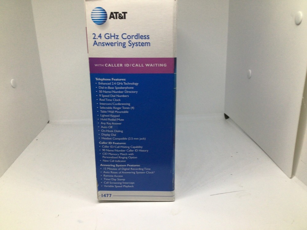 AT7T 2.4 GHZ CORDLESS ANSWERING SYSTEM 1477 Untested