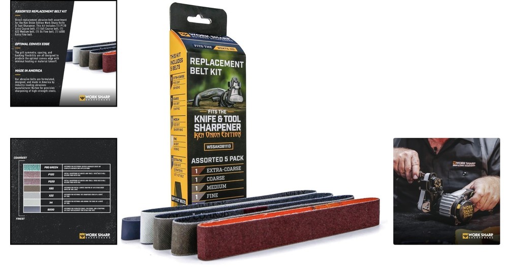 Ken Onion Edition Replacement Belt Kit – Durable Assorted Grits for Precision