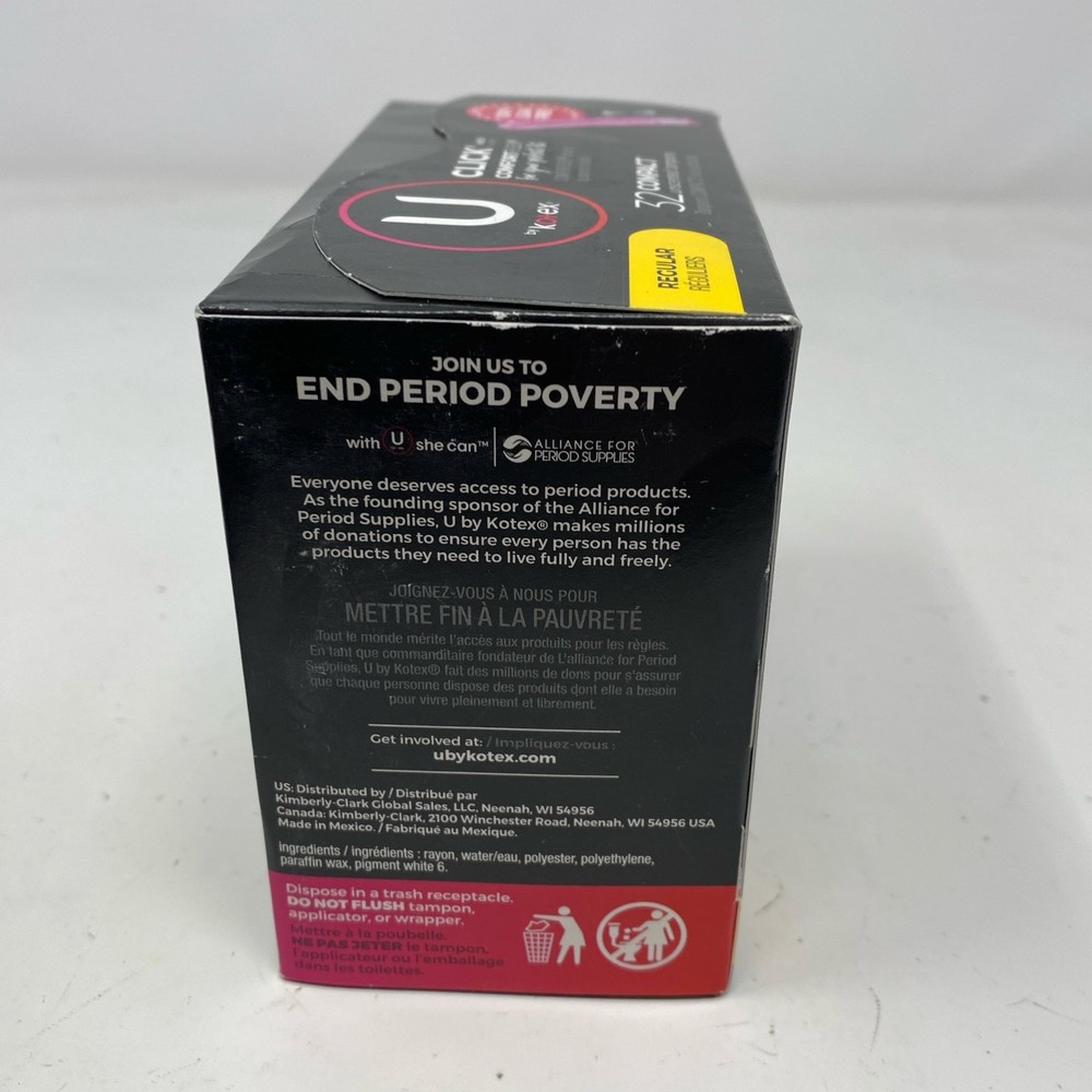 U by Kotex Click Compact Tampons Regular Unscented 32ct