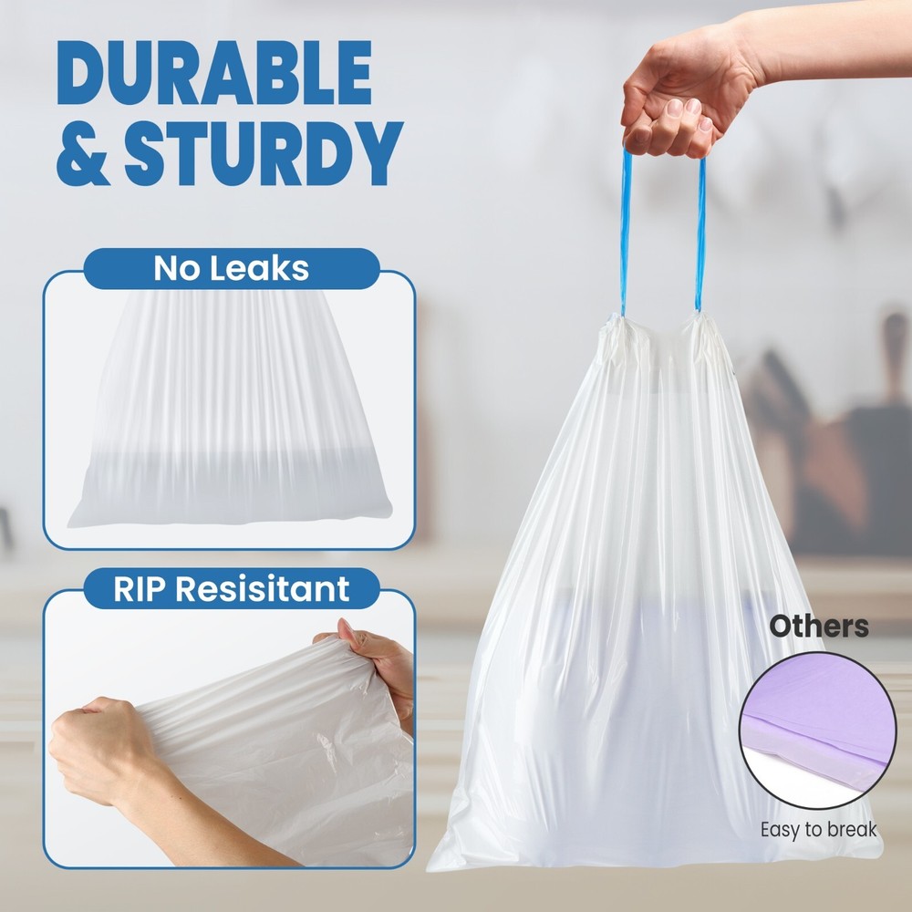 Tall Kitchen Trash Bags , 6 Gallon ,Unscented , 60 Count