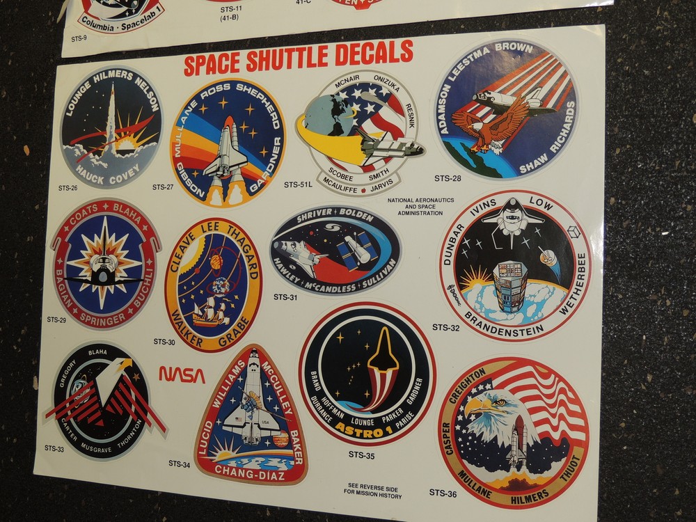 NASA Space Shuttle Decals Publication Two Sheets