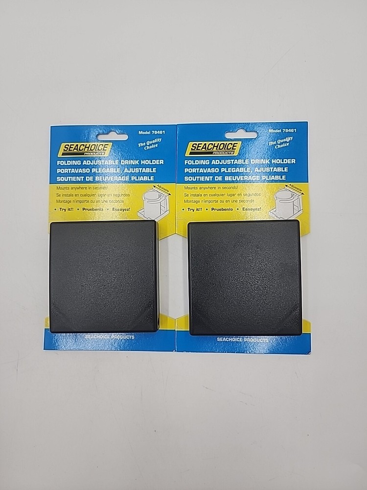 Black Plastic Folding Drink Holder with Adjustable Arms for Boats