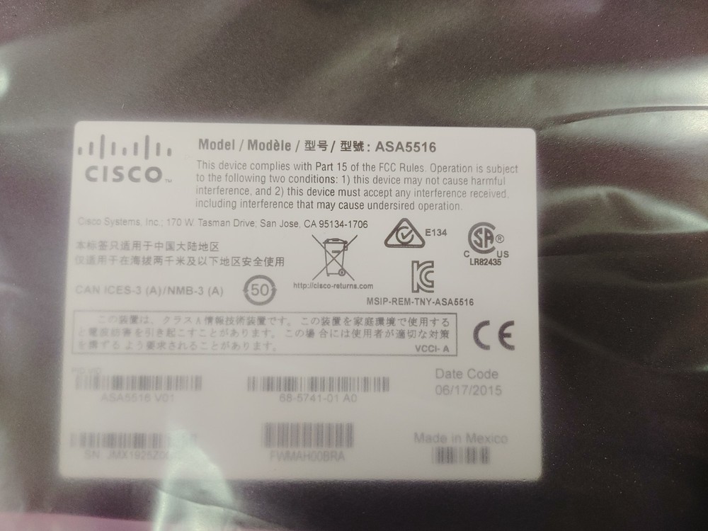 CISCO ASA5516 NGFW FirePOWER Next Generation Firewall