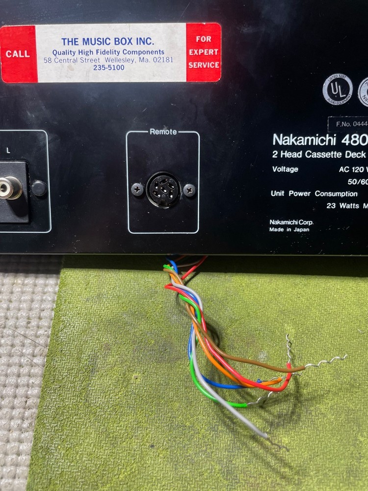 Nakamichi 480 Cassette Deck Part Rear Panel