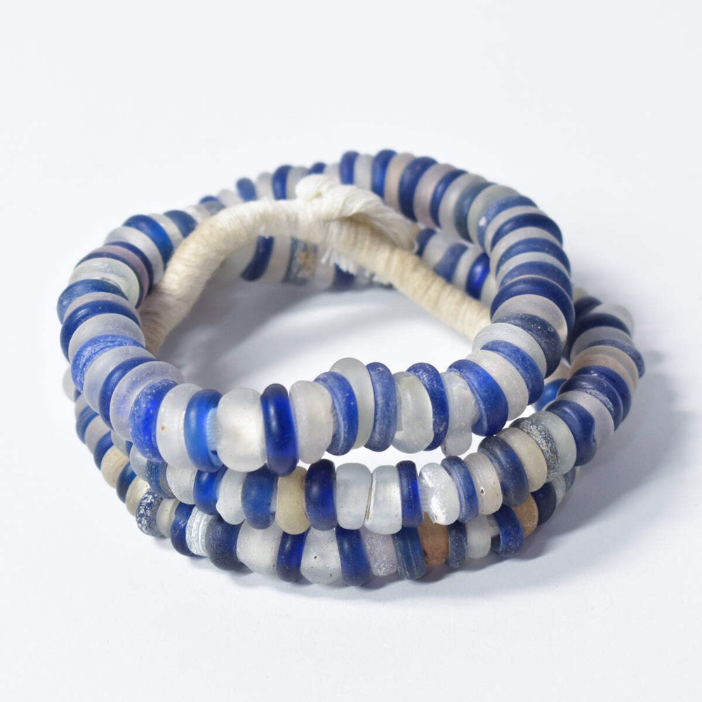 Dutch Donut Translucent and Blue Trade Beads