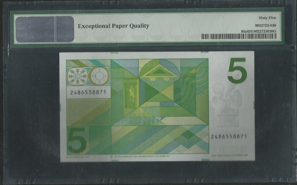 Netherlands P-95a 5 Gulden 1973 PMG 65 EPQ