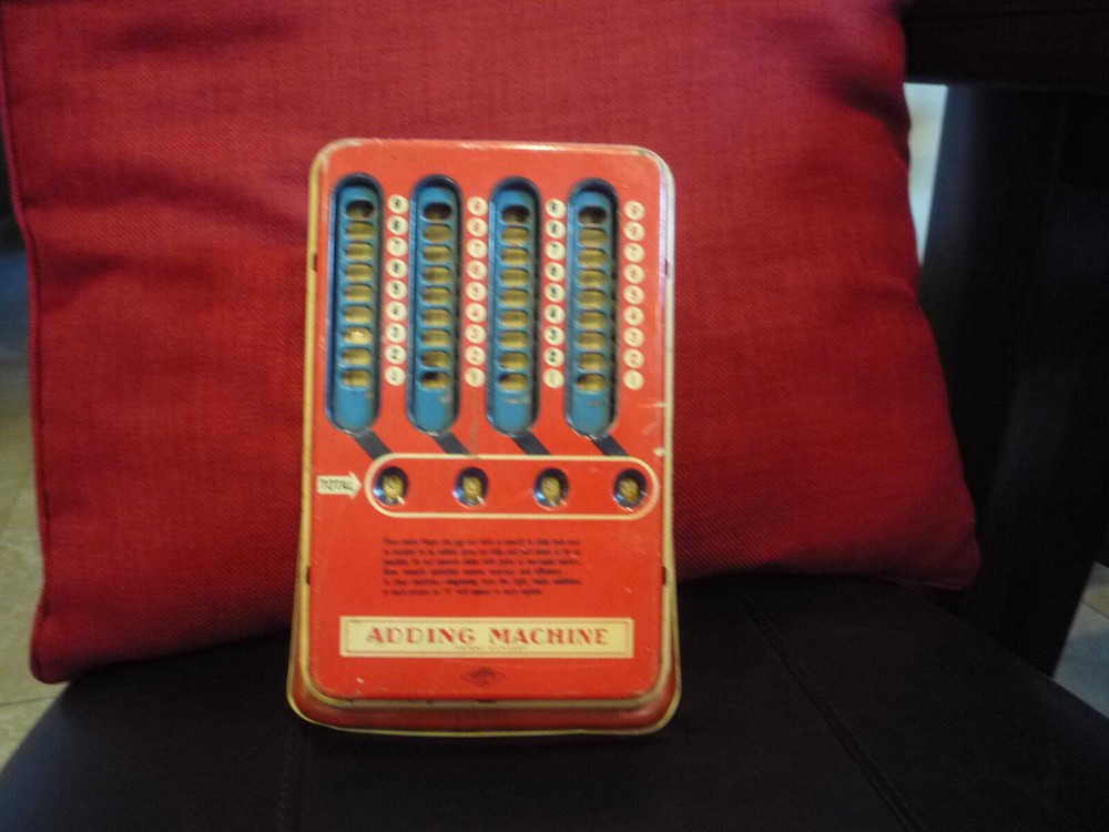 Vintage WOLVERINE No. 39 red/blue/yellow ADDING MACHINE