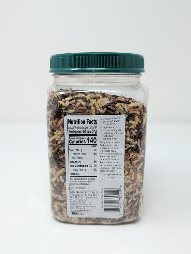 RiceSelect Royal Blend Rice Blend 21 Ounce Plastic Container Jar