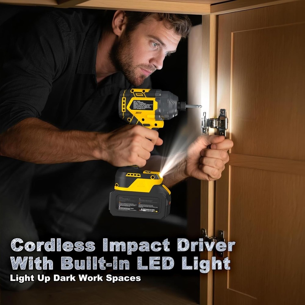 Powerful Brushless Cordless Impact Driver - 2 Batteries & 14 Socket Set