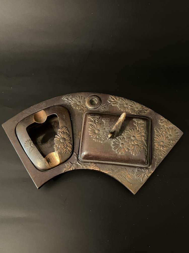 Vintage Art Deco Copper Smoking Set