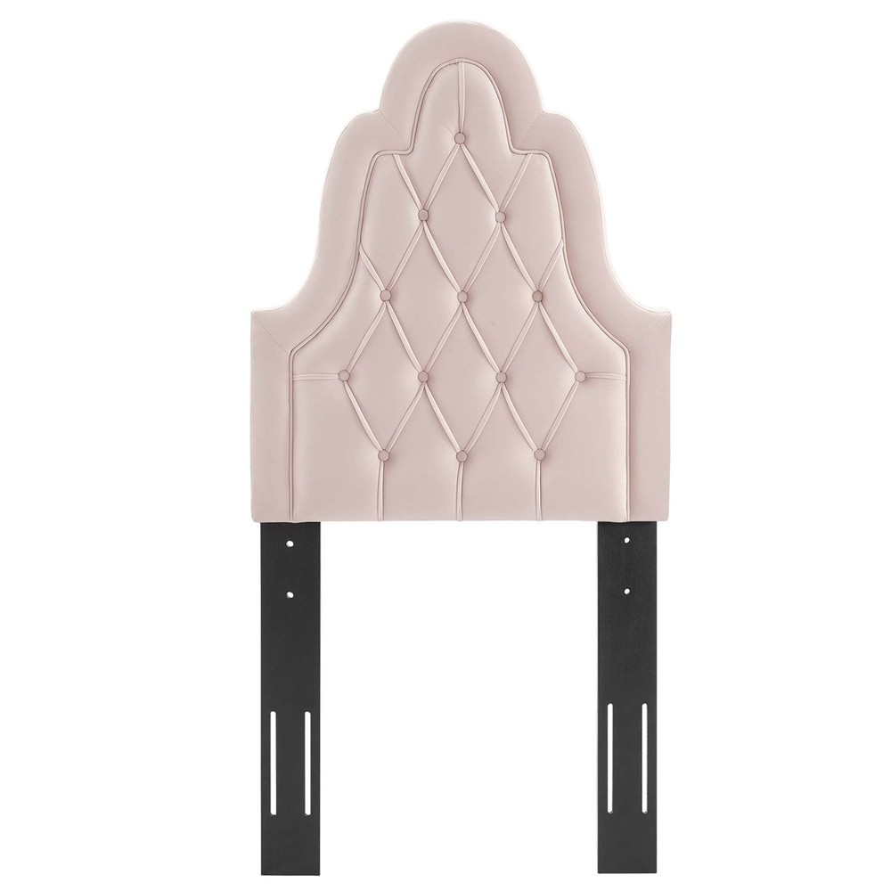Modway Augustine Tufted Performance Velvet Twin Headboard in Pink