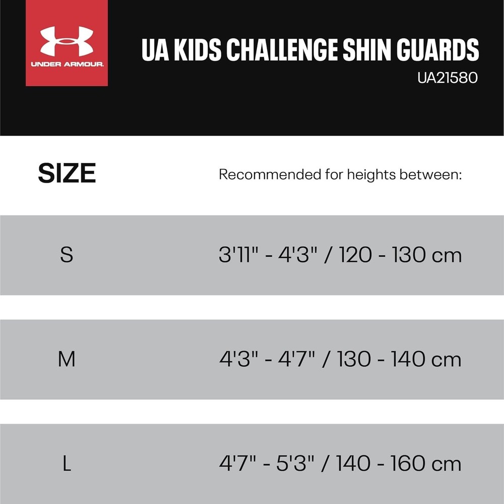 UA Challenge Shin Guard YTH - White/Black - L