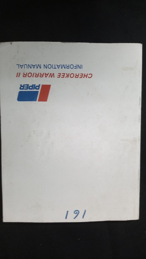 Piper Cherokee Warrior 2 information manual