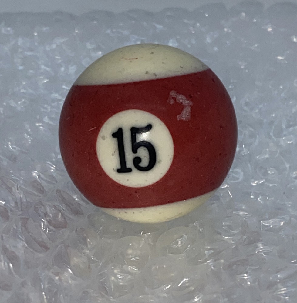Replacement 1.5" Mini Billiard Pool Ball #15 Maroon Stripe.