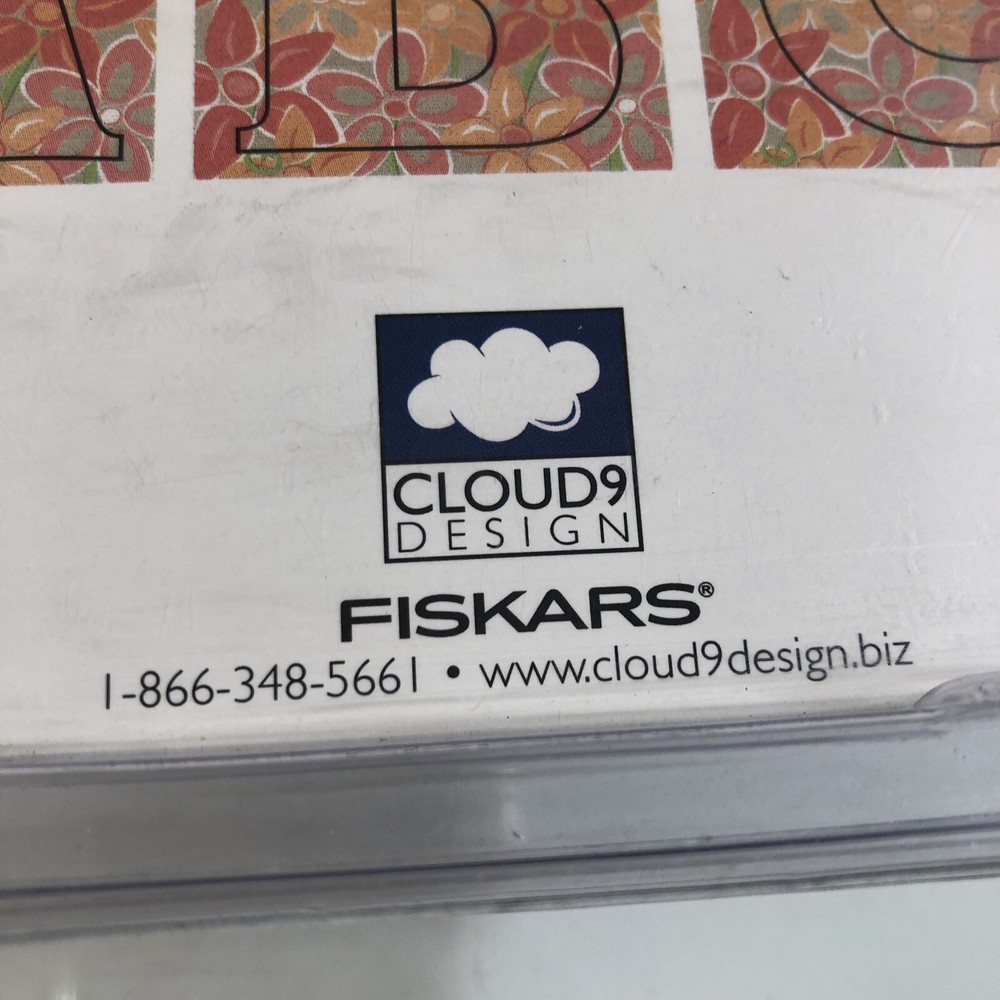 Fiskars Alphabet Chipboard Monogram RELAX FLORAL Pattern 3.5" Cloud 9 Design