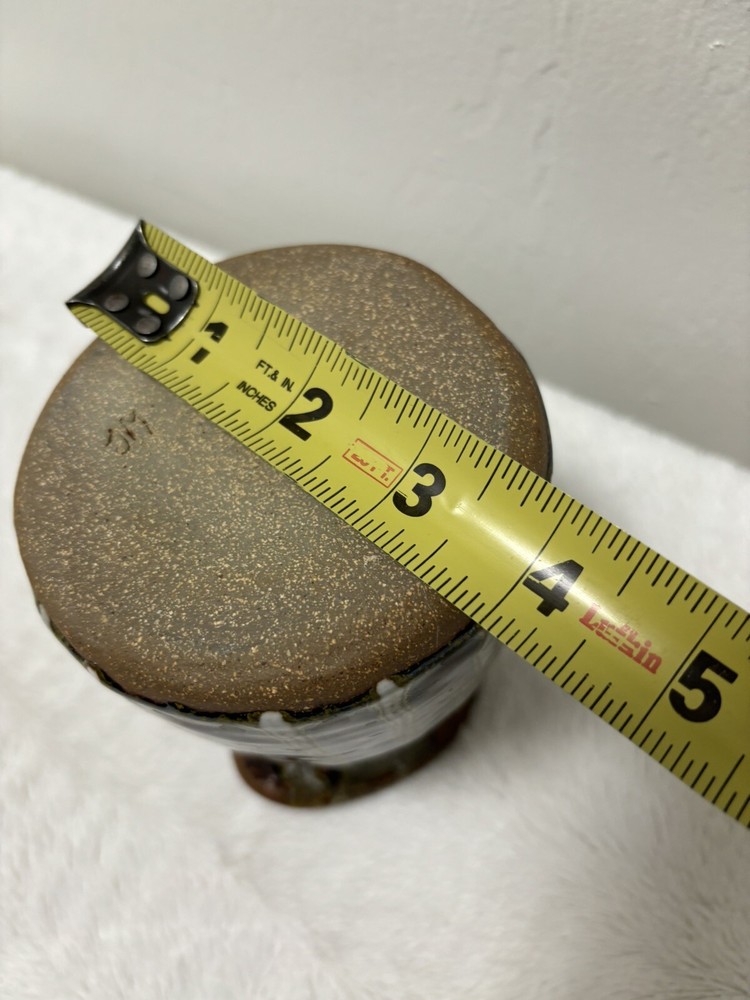 Vintage Mcm Handmade Studio Art Glazed Pottery Pitcher. Initials On Bottom