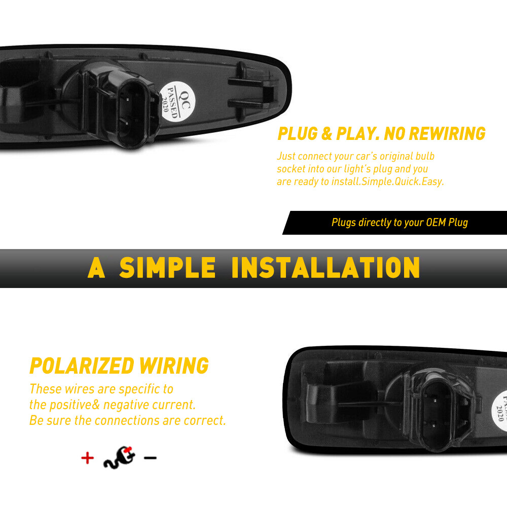 FOR MITSUBISHI LANCER EVO X AMBER SEQUENTIAL LED FRONT SMOKE SIDE MARKER LIGHTS