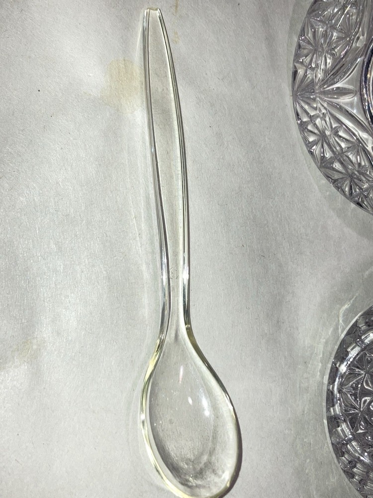 Hofbauer Byrdes Crystal Jam or Condiment Jar With Spoon
