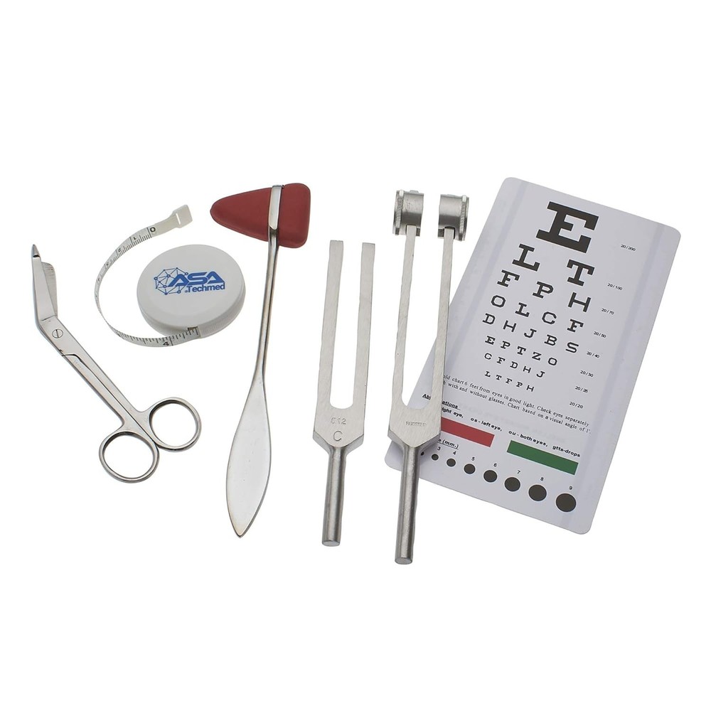 Essential 6-Piece Patient Assessment Kit - Includes Taylor Hammer & Eye Chart