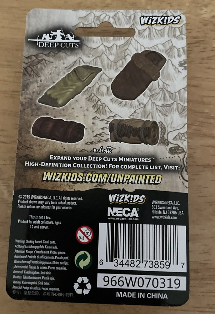 Bedrolls Wizkids Deep Cuts Miniatures Primed Unpainted New!