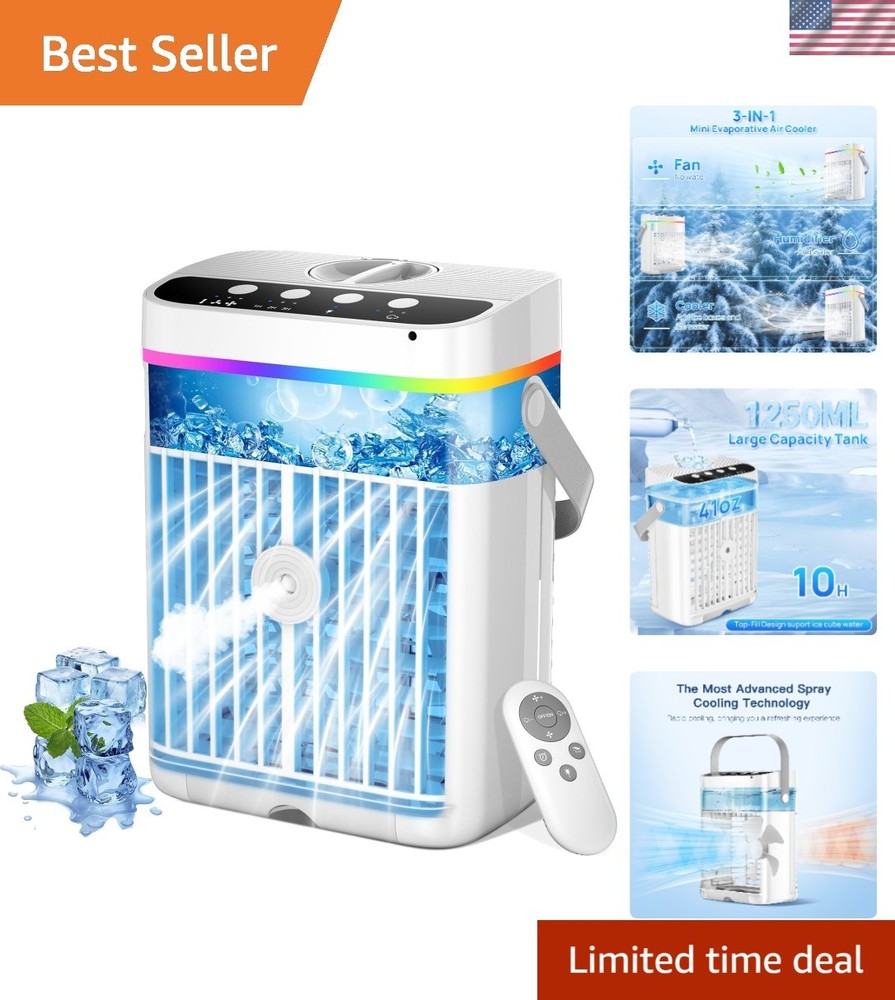 Personal AC Unit - Evaporative Cooling Fan with Adjustable Speeds & Timer