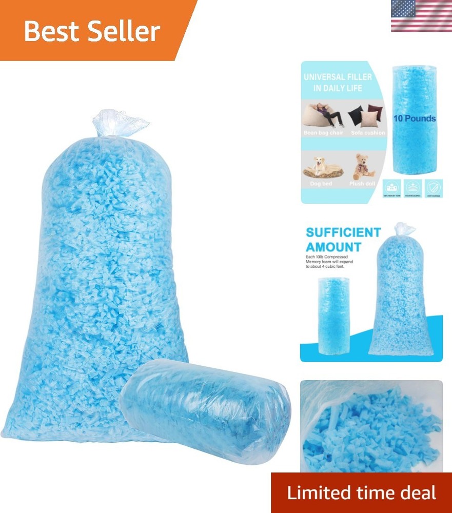 Versatile 10lbs Shredded Foam Pillow Stuffing - Perfect for Crafts & Comfort