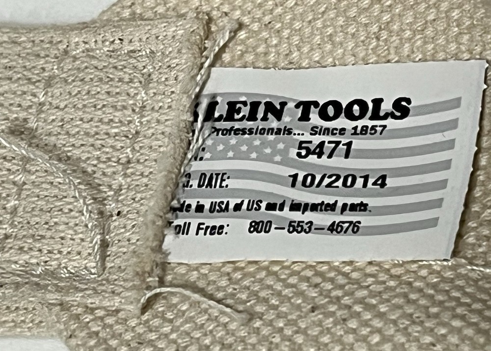 Klein Tools Canvas Tool Bag 5471 Hard Leather Bottom 2.5" Diameter