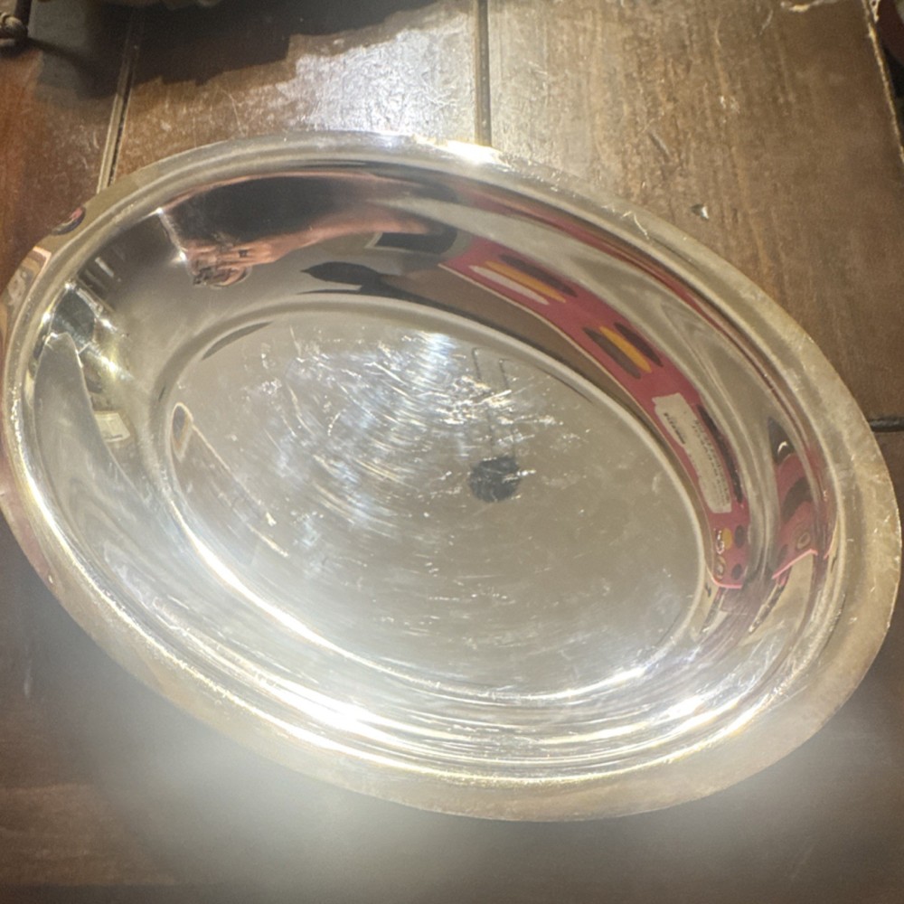 Silverplate Oval Serving Platter Tray with Decorative Handles Elegant Tableware