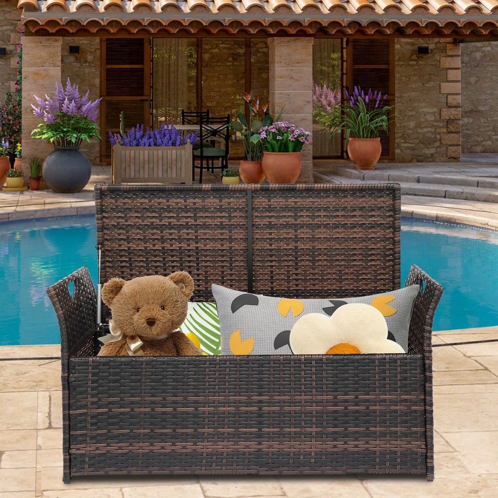 USA Warehouse,Frame Can Accommodate Gradient Footstool Locker Rattan Locker