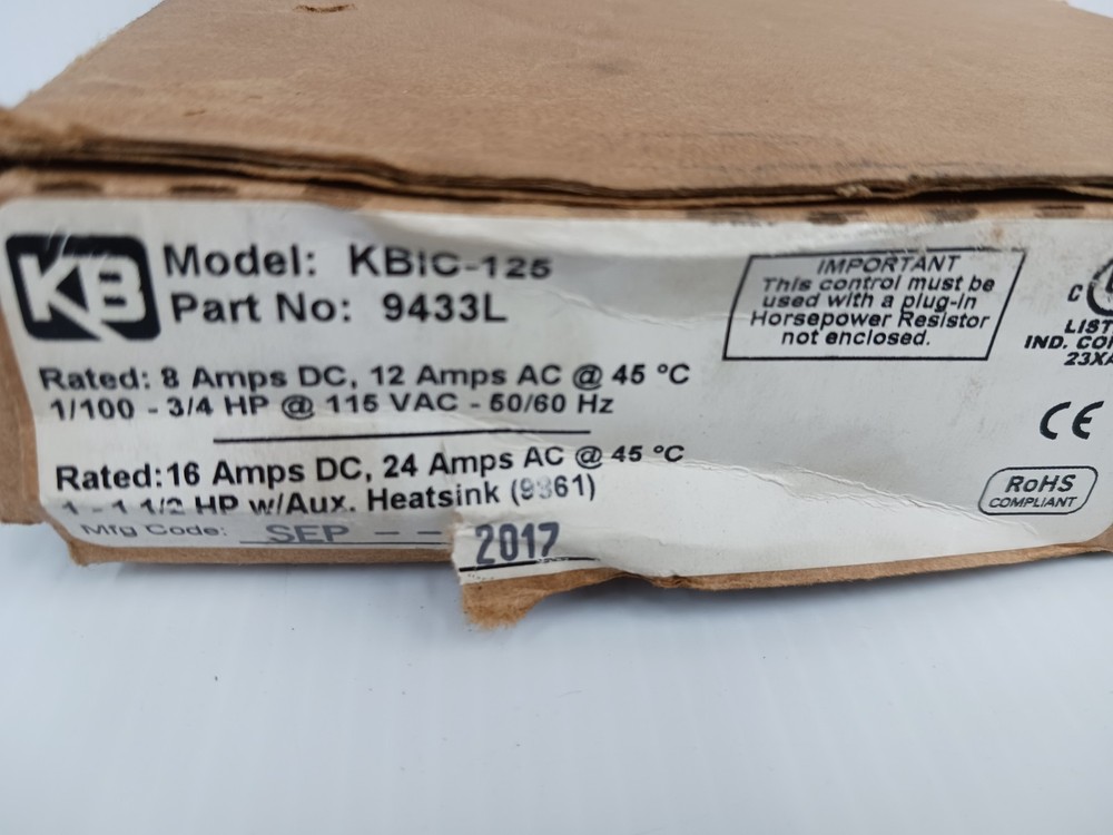 New KB Electronics KBIC-125 Dc Motor Speed Control Board