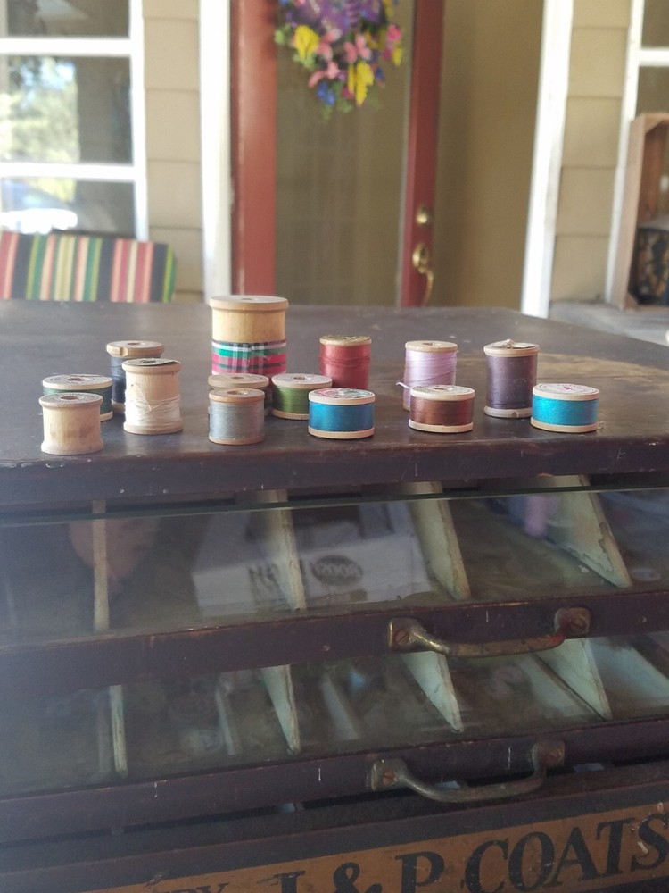 Antique Wooden Thread Spools 79 spools