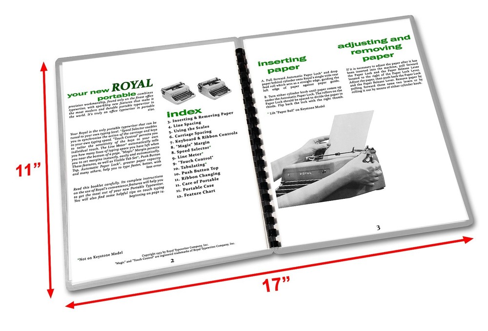 Royal Quiet De Luxe Typewriter (1950-1954) Operating Instructions User Manual