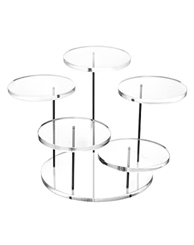 Round Acrylic Products Display Riser Stands, 5 Tier Displaying Risers Display