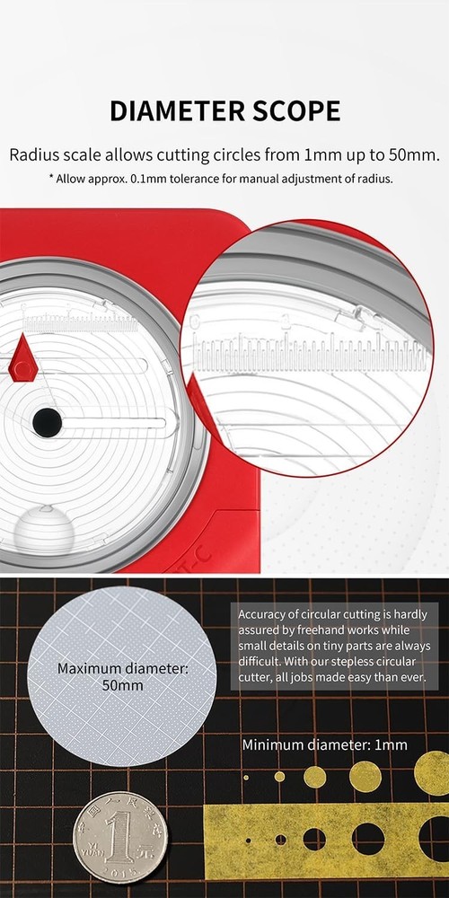 DsPiae PT-C Integral Stepless Circular Cutter Tool