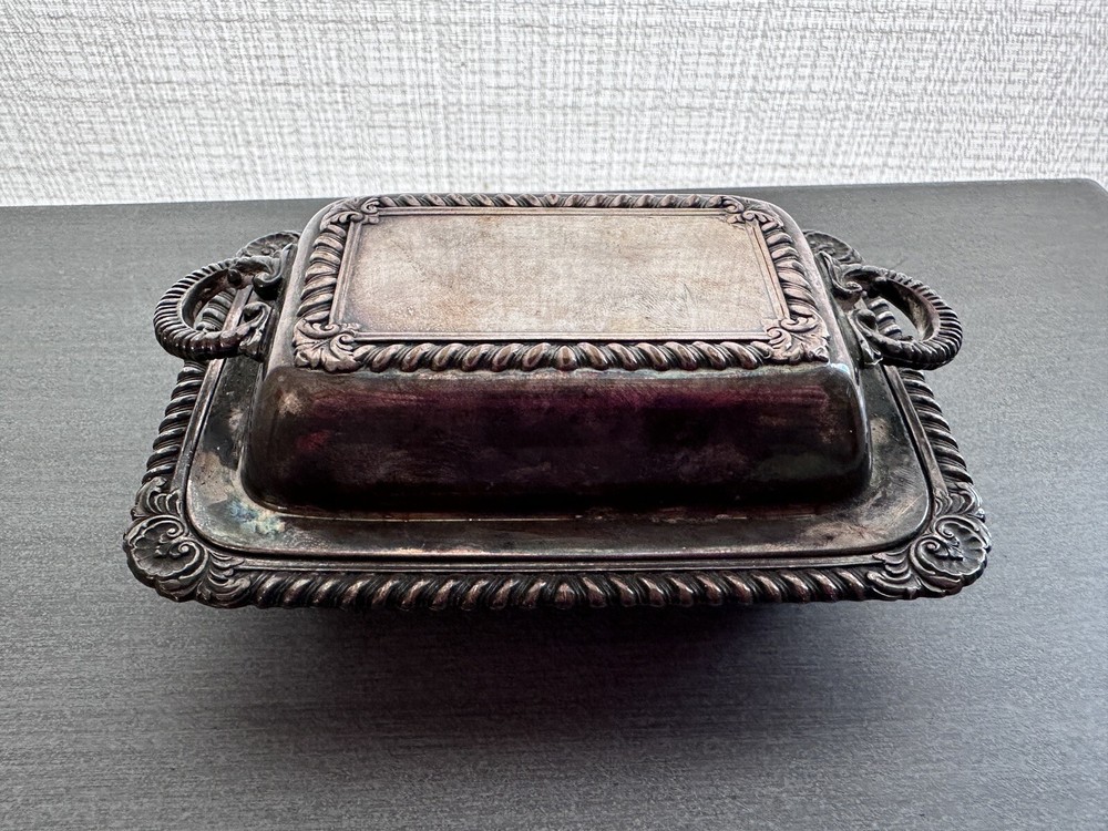 International Silver Candy Dish With Lid, Handles Intact