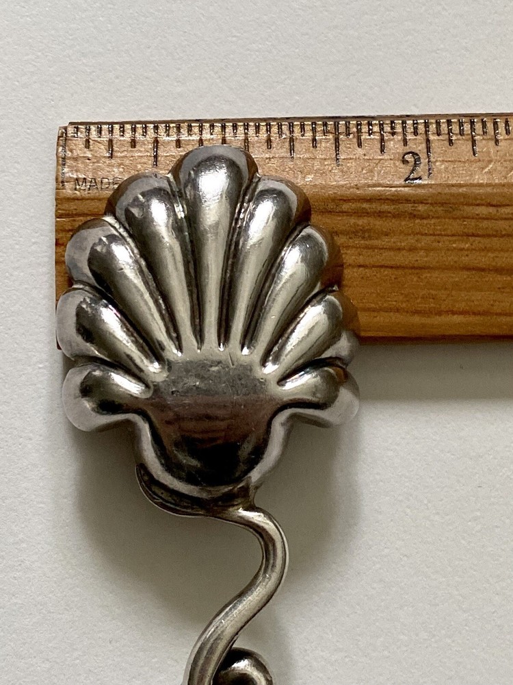 Antique Solid Silver SHIVA SNAKE CHARMER FIGURAL SPOON - SHELL BOWL (5H11)