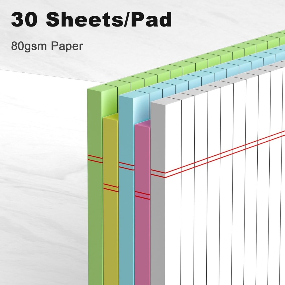 5-Pack Multicolor 5x8 Soft Cover Notepads for School & Office Note Taking