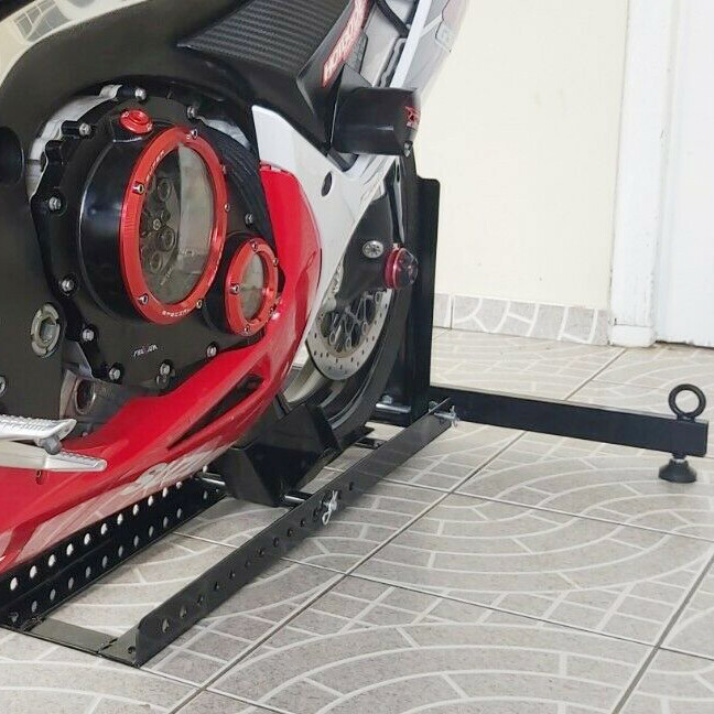 HECASA Adjustable Motorcycle Wheel Chock Upright Stand Support Powder Coated