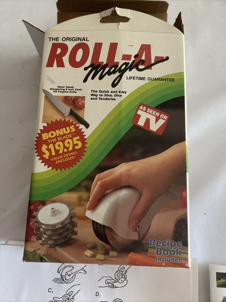 Roll-A-Magic Handheld Slice Dice and Tenderizer In Box