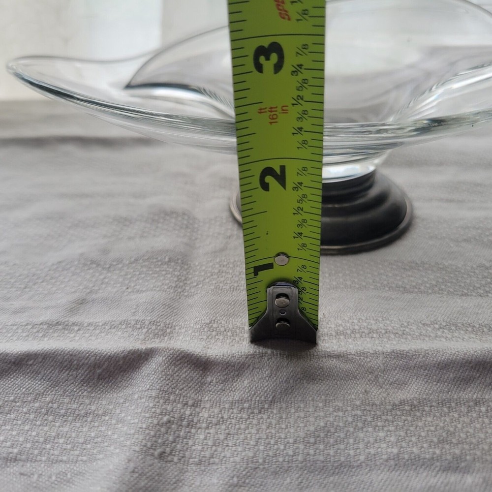 Crown Sterling Silver & Glass Divided Dish
