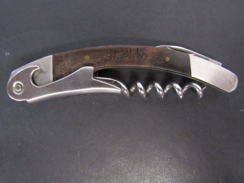 Souvenir Banff Canada Folding Corkscrew Bottle Opener Foil Cutter