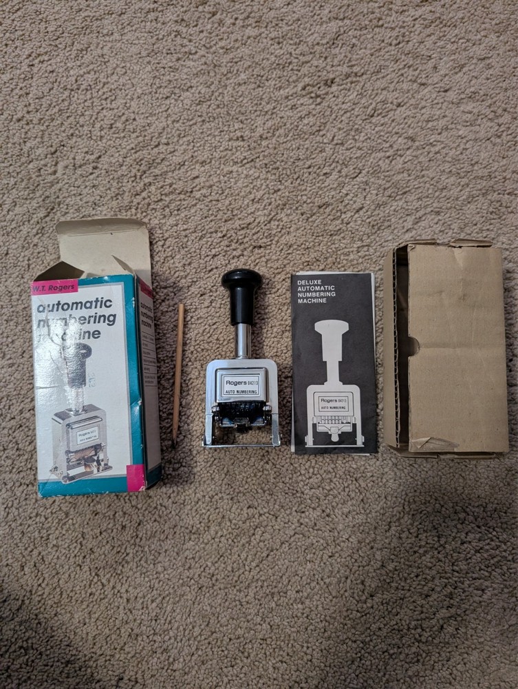 ROGERS AUTOMATIC NUMBERING MACHINE SELF INKING  BRAND NEW, NEVER OPENED