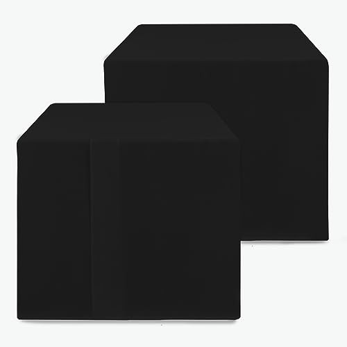 2 Pack Square Fitted Table Covers - 38 x 38 Inch - 38 Square| 2 Pack Black