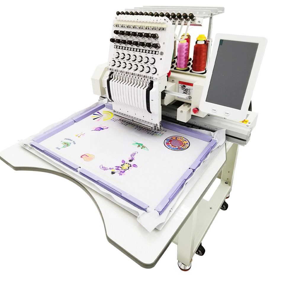 Single Head 15 Needle Embroidery Machine High Speed Automatic Stitchwork Pattern