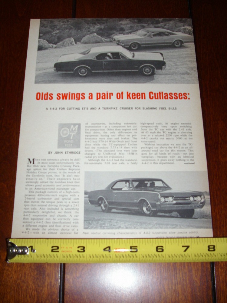 1967 OLDSMOBILE CUTLASS vs. OLDS 442  ORIGINAL ARTICLE