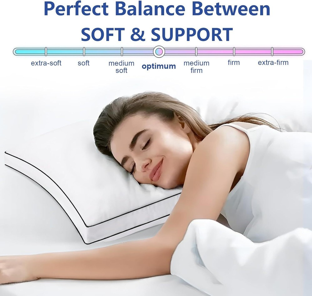 Premium Pillow (Queen 2-Pack), Down Alternative Pillow, Pleated Pillow
