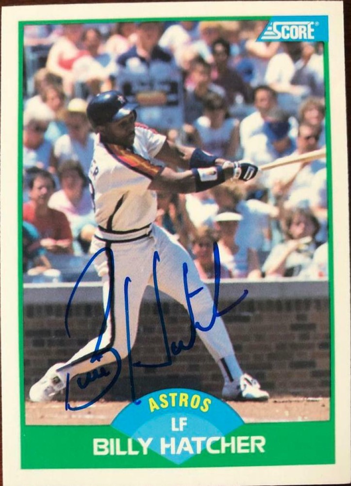 Billy Hatcher Autographed 1989 Score #61