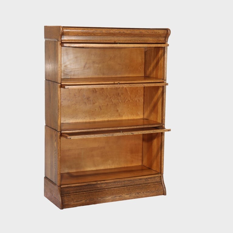 Globe Wernicke School Oak Three Stack Bookcase C1920